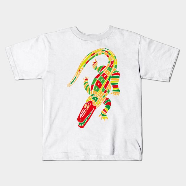 Crocodile rainbow Kids T-Shirt by Andy